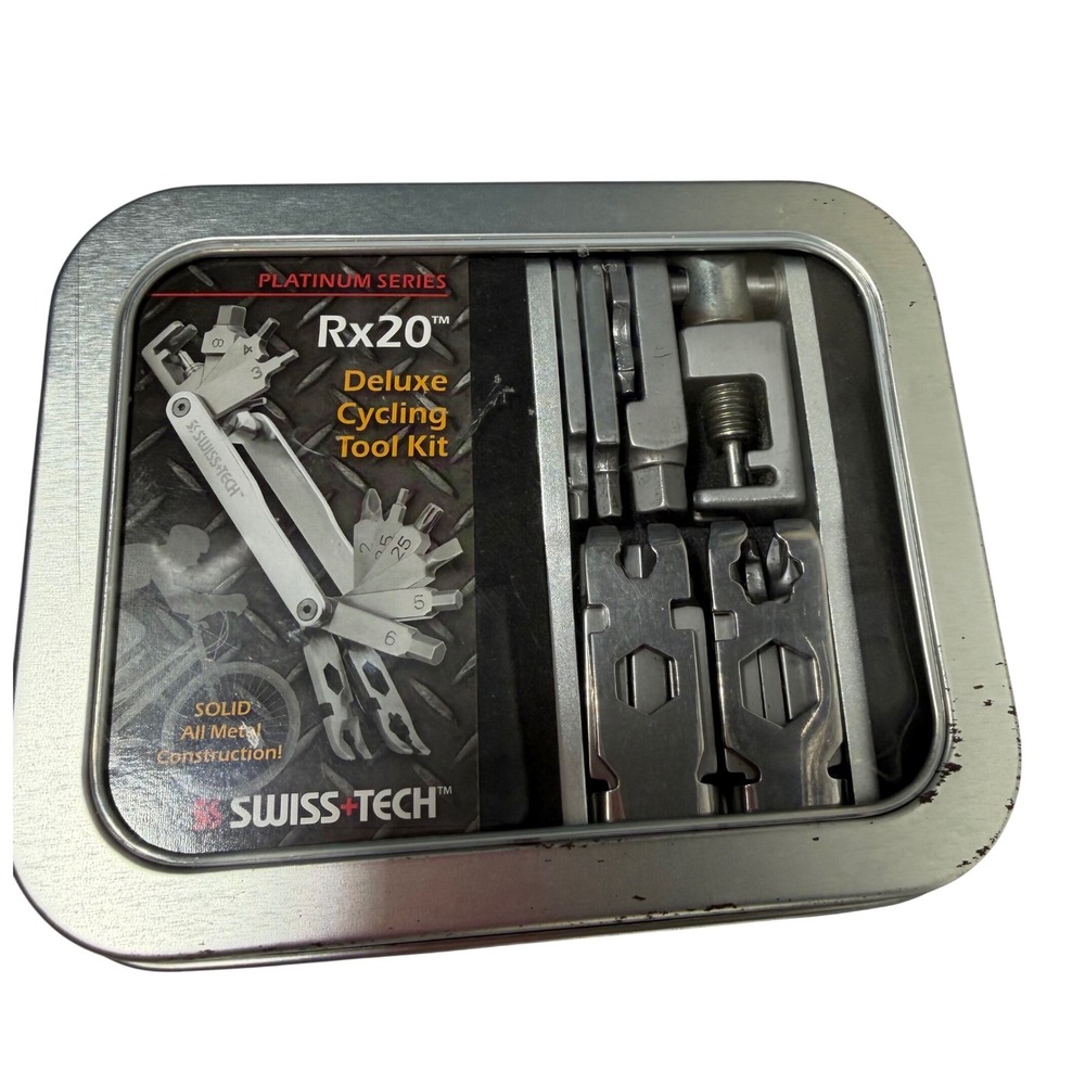 Swiss+Tech Rx20 Deluxe Cycling Tool Kit Platinum Series 20-in-1‎ w/ Tin Case